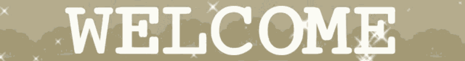 the word welcome is on a brown background