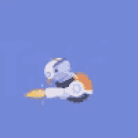 a cartoon character is flying through the air with a helmet on
