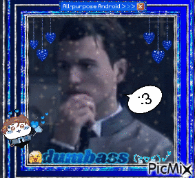 a picture of a man in a suit and tie with a speech bubble that says " dumbass "