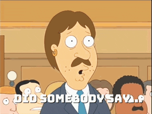 a cartoon of a man with a mustache says did somebody say