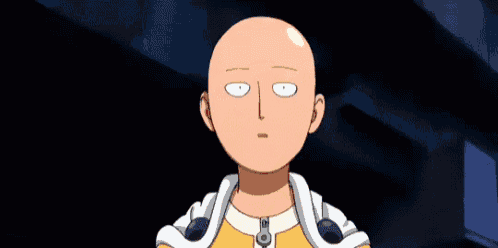 one punch man is a cartoon character with a bald head .