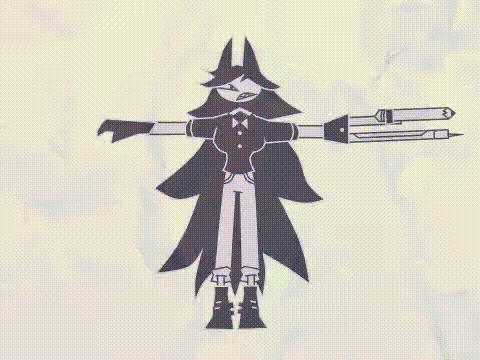 a black and white drawing of a girl holding a gun .