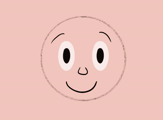 a cartoon face with a smile on it