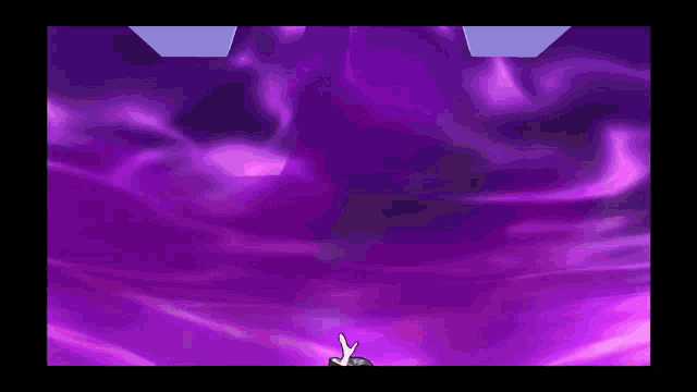 a purple background with a hand pointing at it
