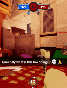 a screenshot of a video game that says genuinely what is this bro doing on it