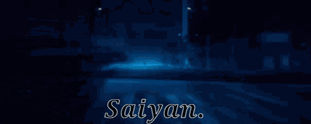 a blue background with the name saiyan written on it