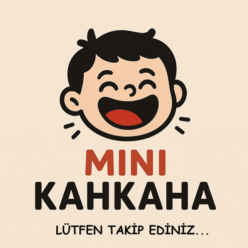 a cartoon of a boy laughing with the words mini kahkaha below him