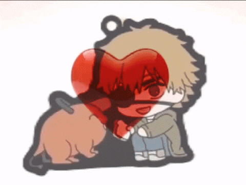 a cartoon of a boy and a dog with a heart on their back