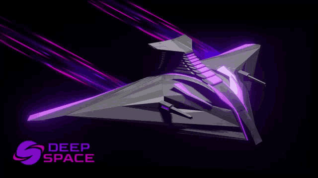 an advertisement for deep space shows a futuristic spaceship