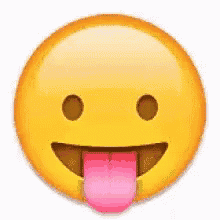 a yellow smiley face with a pink tongue sticking out of it .