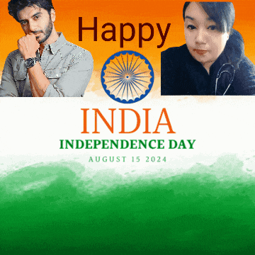 happy india independence day august 15 2024 with a man and woman