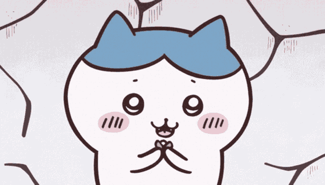 a cartoon drawing of a cat with a blue headband on