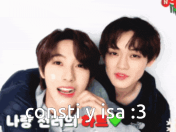two young men are posing for a picture and the words consisti y isa : 3 are on the bottom