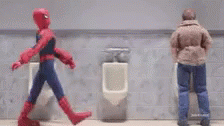 Spider Man Pee GIF - Spider Man Pee Urinal GIFs