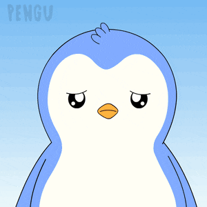 a penguin holding a sign with a cross on it