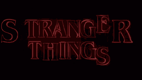 a stranger things logo that is lit up in red