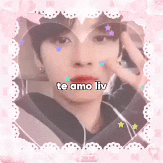a picture of a person in a heart shaped frame with the words `` te amo liv '' on it .