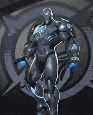 a man in a superhero costume is standing in front of a black panther logo