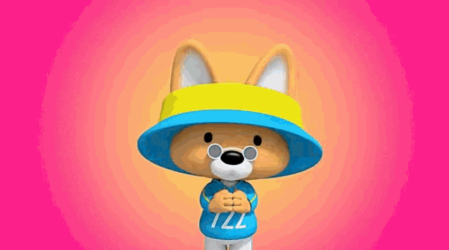 a cartoon dog wearing a blue shirt that says 7222 on it
