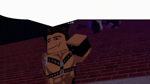 a cartoon character with a harness around his waist