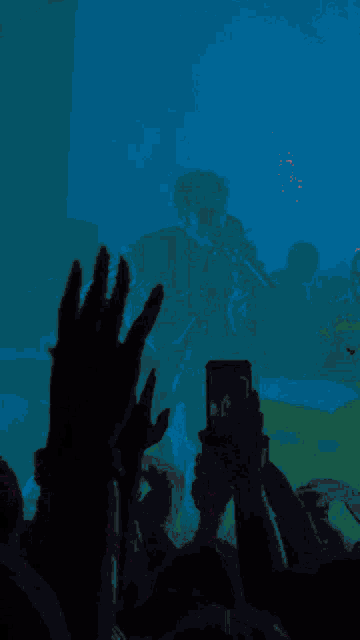 a person taking a picture of a person on stage