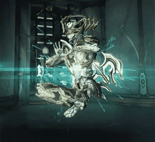 a video game character is jumping in the air in a room