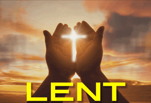 the word lent is on a poster with a cross in the background