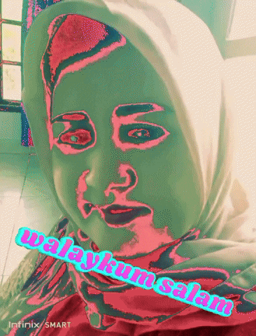 a painting of a woman with the words " wakilum salam " on the bottom right
