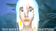 a cartoon of a woman with the words " you have our deepest gratitude " on the bottom