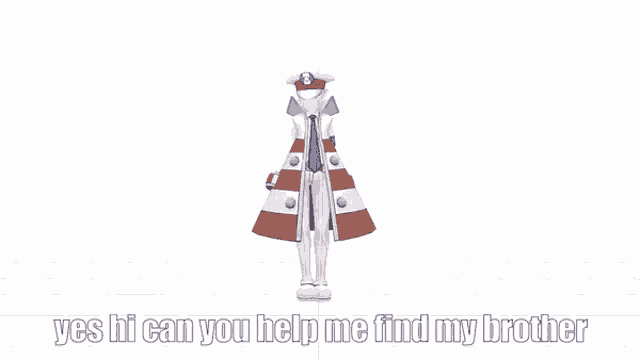 a cartoon character with the words yes hi can you help me find my brother on the bottom