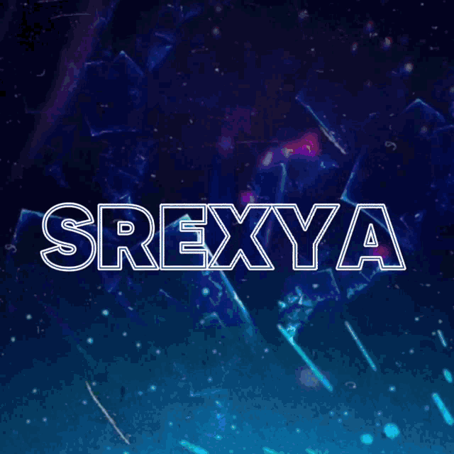 the name srexya is on a purple background