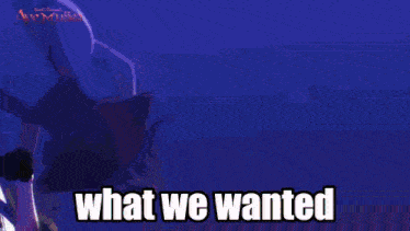 a purple background with the words " what we wanted "