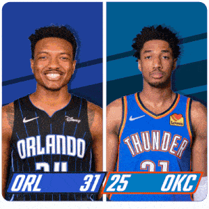 Orlando Magic (31) Vs. Oklahoma City Thunder (25) First-second Period Break GIF - Nba Basketball Nba 2021 GIFs