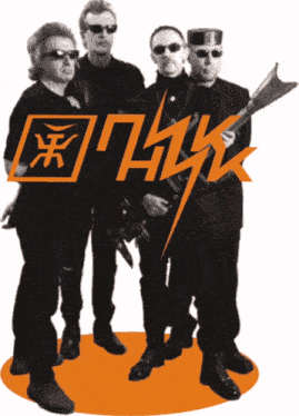 a group of men standing next to each other with a logo that says ' nik ' on it
