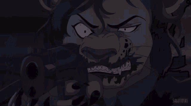 a drawing of a monster 's mouth with the letters t and g visible