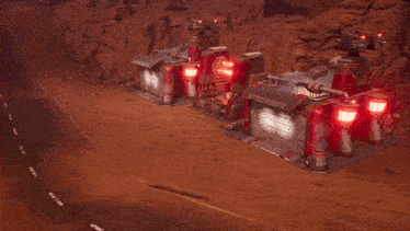 a video game scene with a few buildings and a tank that says ' army ' on it