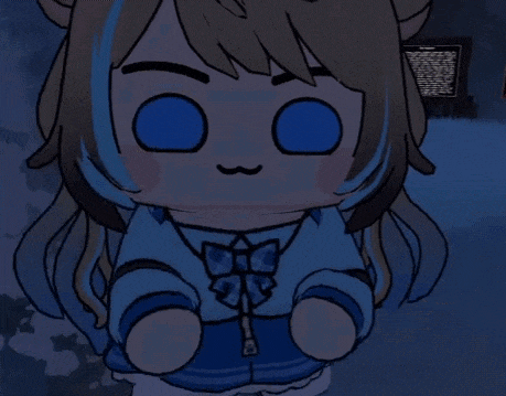 a cartoon girl with blue eyes and a bow tie