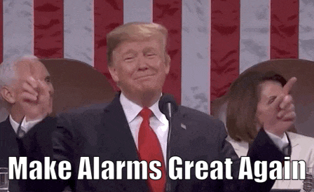 donald trump is making a funny face while giving a speech at a political convention .