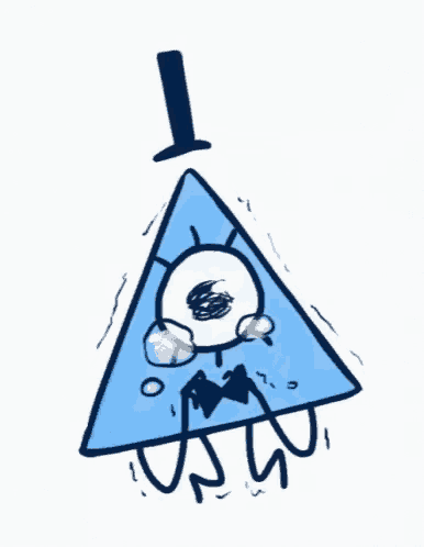 a drawing of bill cipher from gravity falls with a tear coming out of his eye and a bow tie .