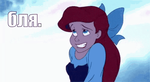 a cartoon of ariel from the little mermaid with a blue bow on her head