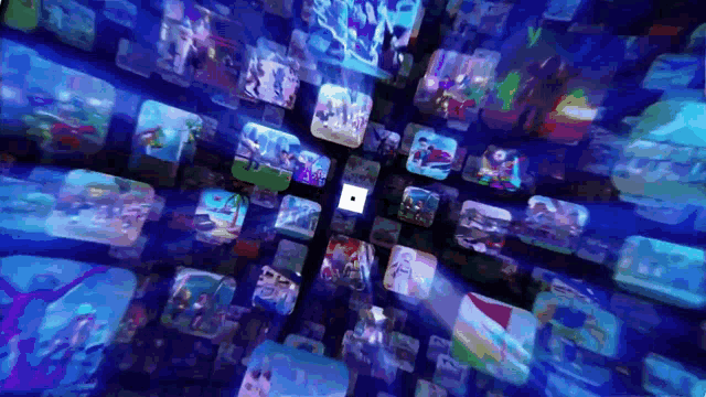 a bunch of screens with one that says ' r ' on it