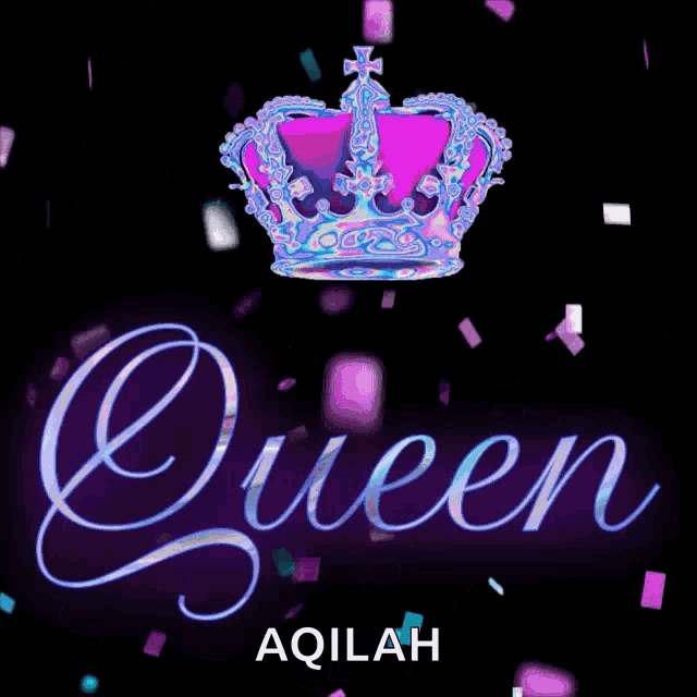 the word queen is on a dark background