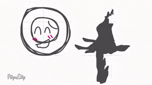 a black and white drawing with the word flipa clip on the bottom right