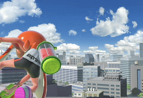 a cartoon squid with the word nintendo on his shorts