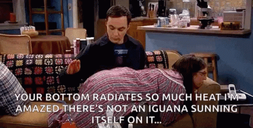 Your Bottom Radiates So Much Heat Big Bang Theory GIF - Your Bottom Radiates So Much Heat Big Bang Theory Sheldon GIFs