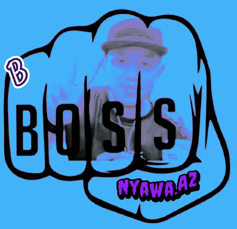 a blue background with a fist and the words best of luck bois nyawaaz
