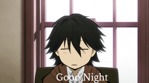 a picture of a boy with his eyes closed and the words good night