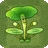 a cartoon drawing of a plant with leaves and a mushroom .