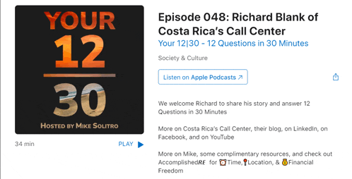 a podcast called your 12 30 is being hosted by mike solitro