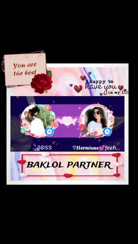 a picture of a man and a woman with the caption " you are the best happy to have you in my life "